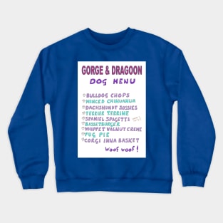 Pub Dog Menu designed by Cats Crewneck Sweatshirt